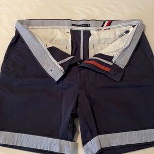 7 inch inseam navy blue Tommy Hilfiger shorts